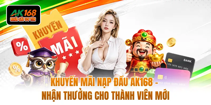 Khuyến Mãi Nạp Đầu AK168 - Nhận Thưởng Cho Thành Viên Mới